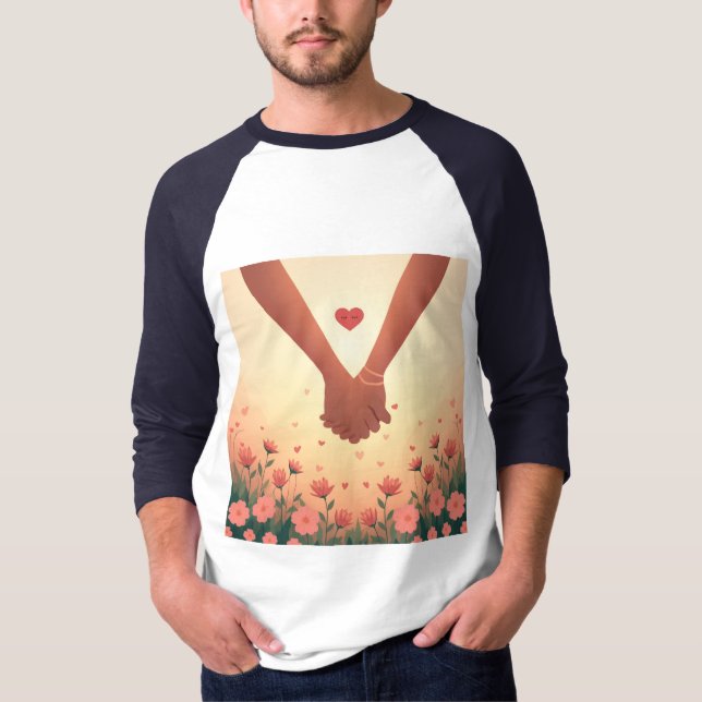 Modern Elegant Valentine’s Day Romantic Love Desig T-Shirt (Vorderseite)