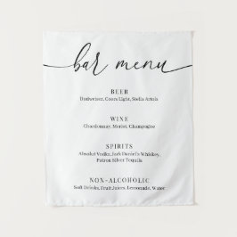 Modern Elegant Wedding Bar Menu Wandteppich