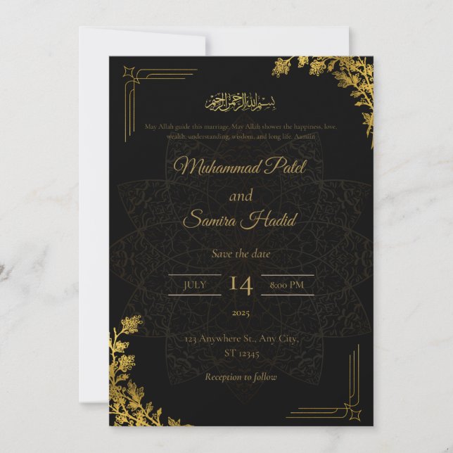 Modern Elegant Wedding Invitation Template | Edita Karte (Vorderseite)