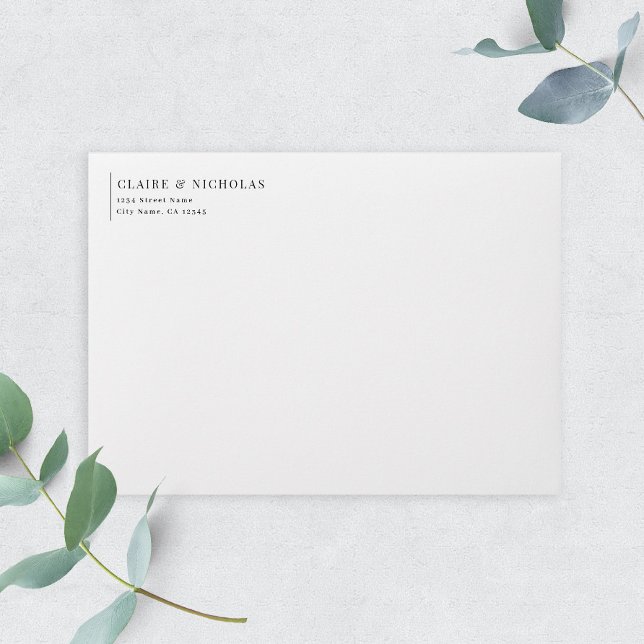Modern Elegant Wedding Return Address Permastempel (Von Creator hochgeladen)