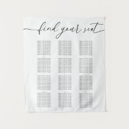 Modern Elegant Wedding Seating Chart for 12 Tables Wandteppich