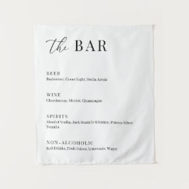 Modern Elegant Wedding The Bar Menu Wandteppich