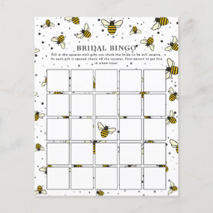 Modern Elegante Bee Brautparty Bingo Game