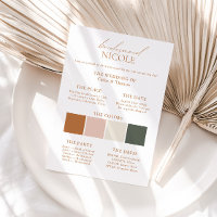 Modern Elegante Color Palette Bridesmaid Info Card