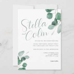 Modern Elegante Eucalyptus Sage Green Wedding Invi Einladung