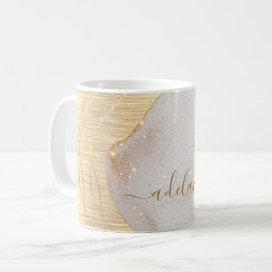 Modern Elegante Gold Glitzer Monogram Script Name Kaffeetasse