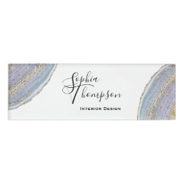 Modern elegante Gold Lavender Geode Agate Name Tag Namenschild