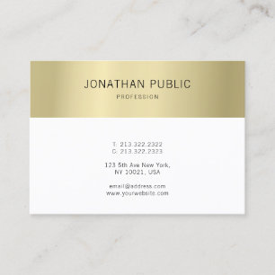 Modern Elegante Gold Weiß Einfach Beruflich Visitenkarte