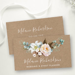 Modern Elegante Grünanlagen Botanische Floral Kraf Visitenkarte