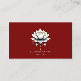 Modern Elegante Lotus Rot Visitenkarte