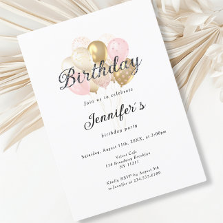 Modern, elegante Luftballon Einladung