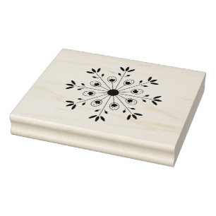 Modern Elegante Snowflake Weihnachten Gummistempel