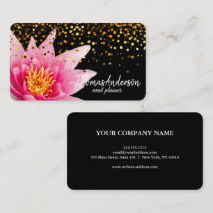 Modern Elegante Stilvolle Gold Glitzer Lotus Visitenkarte