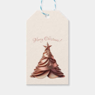 Modern Elegante Weihnachtsbaum-Rose Gold Geschenkanhänger
