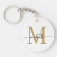 Modern Elegante White Gold Monogram Name Script