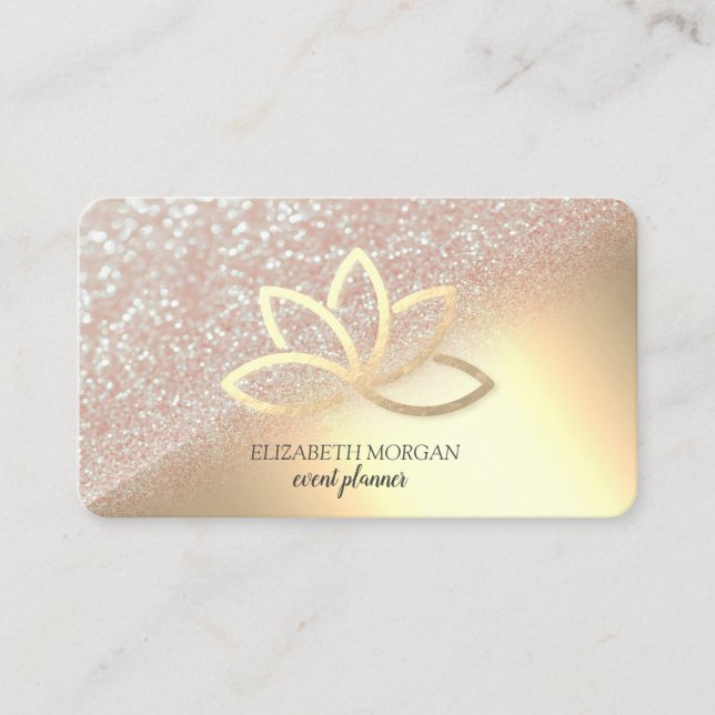 Modern Eleganter Gold Glitzer Bokeh Ombre Gold Lot Visitenkarte (Vorderseite)