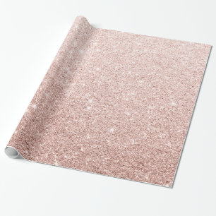 Modern Eleganter Shiny Rosa Rose Gold Glitzer Geschenkpapier