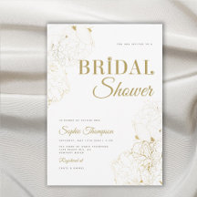 Modern Elegantes Gold Peonies Sketch Brautparty