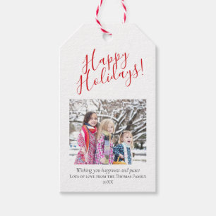 Modern & Elegantes Rotes Weihnachtsfest Familie Xm Geschenkanhänger