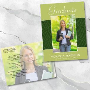 Modern   Elegantes Script Forest Olive Green 2 Fot Postkarte