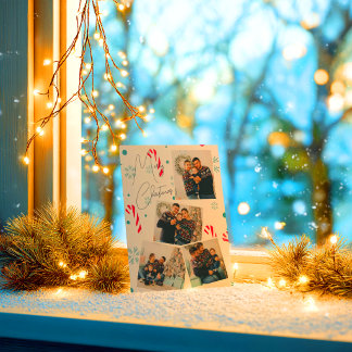 Modern Elegantes Weihnachtsfoto-Kollagen Feiertagskarte