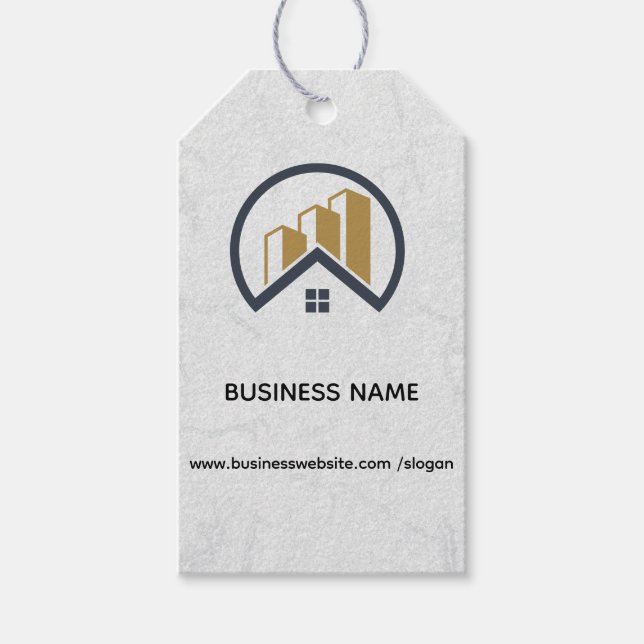 Modern Elegantes Weißes Anwesen Geschenkanhänger (Vorderseite)