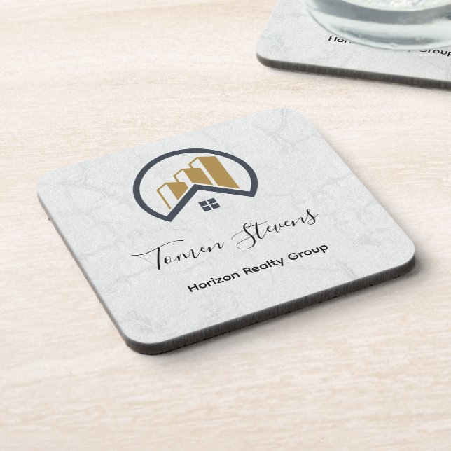 Modern Elegantes Weißes Anwesen Getränkeuntersetzer (Linke Seite)