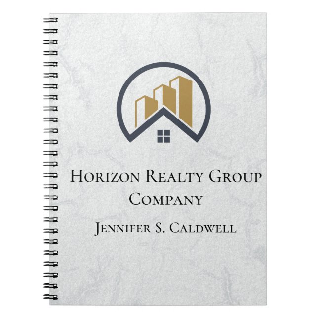 Modern Elegantes Weißes Anwesen Notizblock (Vorderseite)