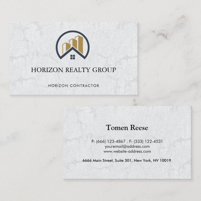 Modern Elegantes Weißes Anwesen Visitenkarte (Vorne/Hinten)