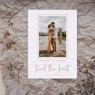 Modern Elopement Tied the Knot Photo Rose Gold Foi Folieneinladung