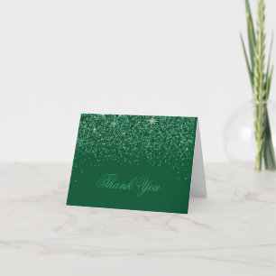 Modern Emerald Glitz Glitzer Vielen Dank Dankeskarte