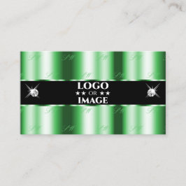 Modern Emerald Green Black Sparkle Jewels Logo hin Visitenkarte