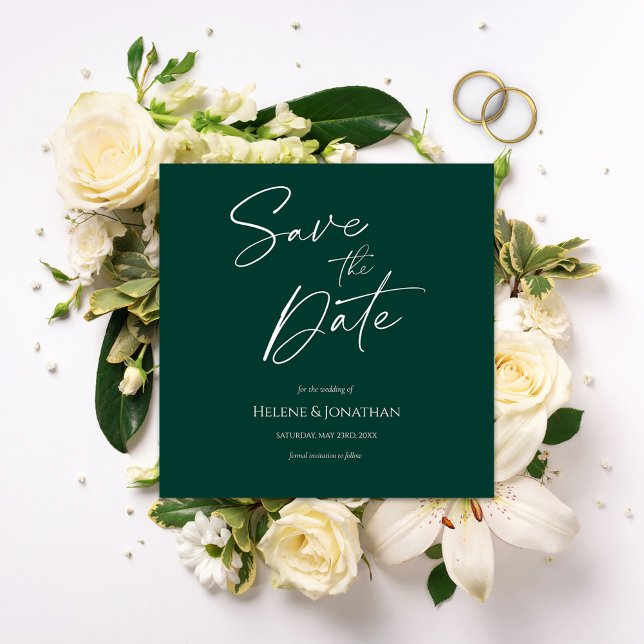 Modern Emerald Green Save the Date (Von Creator hochgeladen)