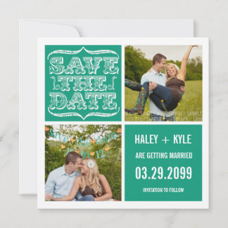 Modern Emerald Jade Save the Date Foto Cards Einladung