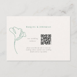 Modern Emerald Wedding Website Enclosure Card Begleitkarte