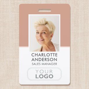 Modern Employee ID Name Company Logo Terracotta Ausweis