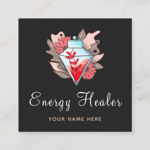 Modern Energy Healer Psychische Diamond Magic Trän Quadratische Visitenkarte