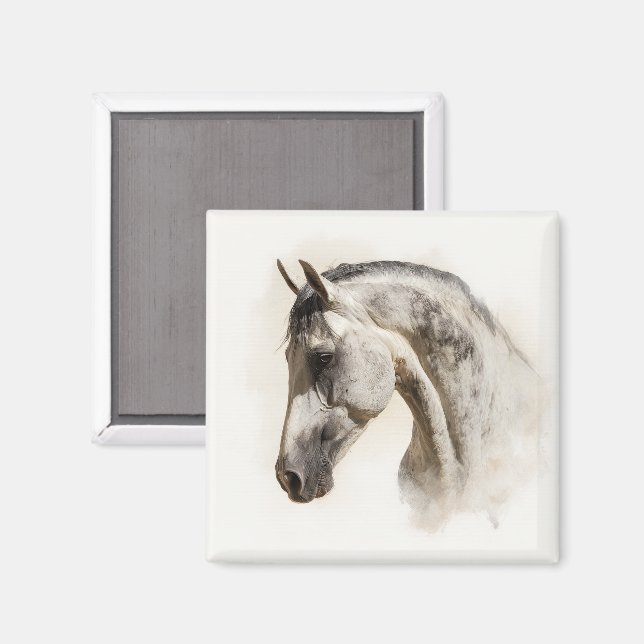 Modern Equestrian Elegant Lusitano Horse Magnet (Vorderseite/Rückseite)