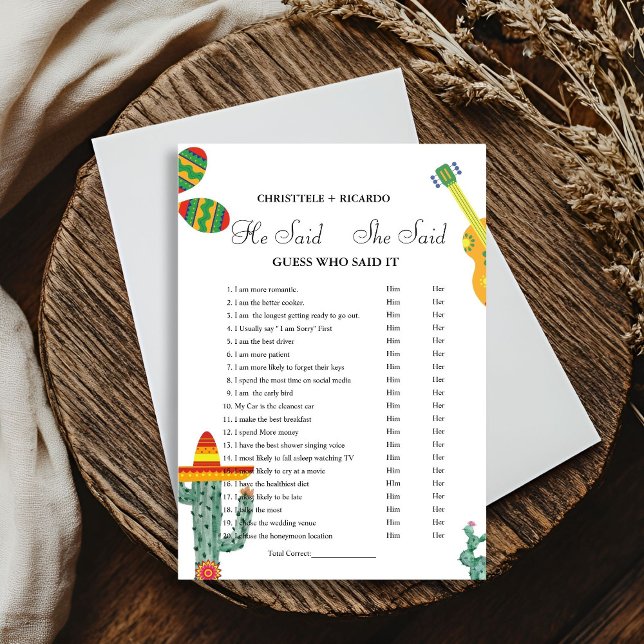 Modern Er sagte, sie habe Brautparty-Spielkarte ge Ankündigung (Von Creator hochgeladen)