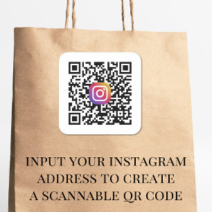 Modern erstellen Sie Ihren Instagramm QR Code Quadratischer Aufkleber