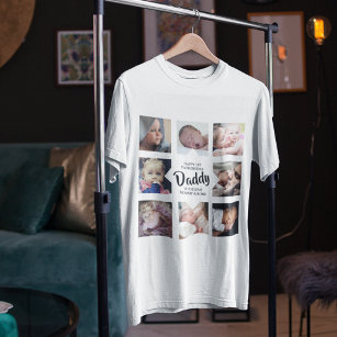 Modern   Erster Vatertag   Foto Collage T - Shirt