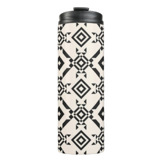 Modern ethnic ornament. Black and white vintage ge Thermosbecher