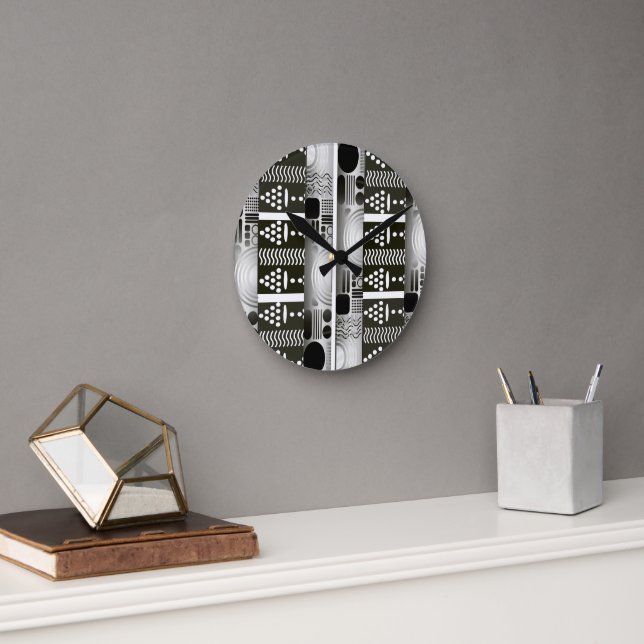 Modern Ethnic Wall Clock Runde Wanduhr (Büro)