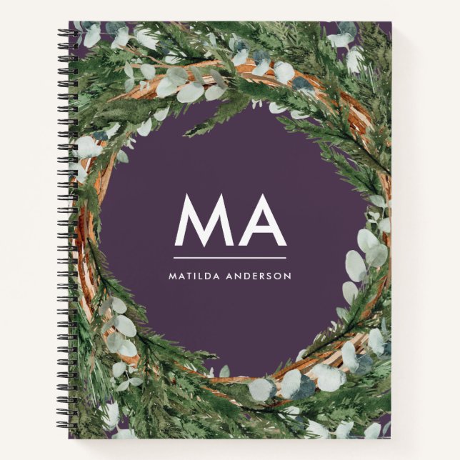 Modern eucalyptus botanical foliocide ursprünglich notizbuch (Vorderseite)