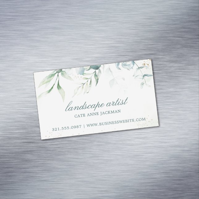 Modern Eucalyptus Greenery Elegant Magnetische Visitenkarte (Beispiel)