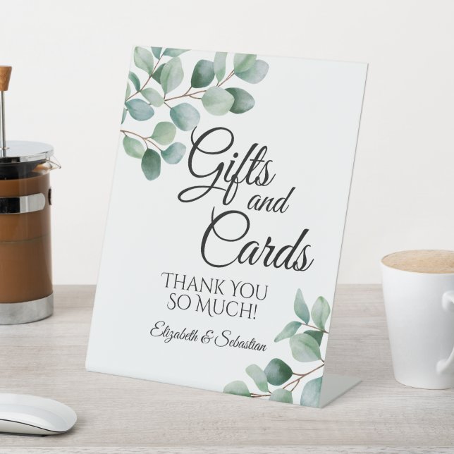 Modern Eucalyptus Greenery Wedding Sockelschild (In SItu)