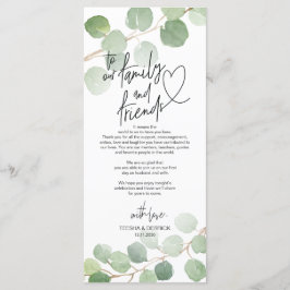 Modern eucalyptus Place Einstellung Danke Karte