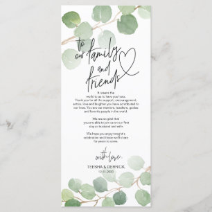 Modern eucalyptus Place Einstellung Danke Karte