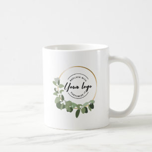 Modern Eucalyptus Wreath Custom Business Logo Kaffeetasse