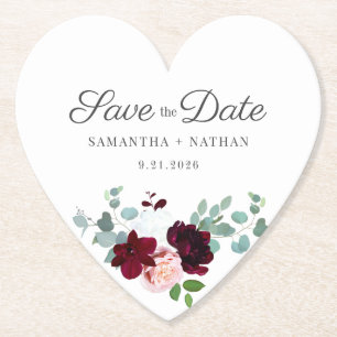 Modern Eukalyptus Floral Save the Date Hochzeit Untersetzer